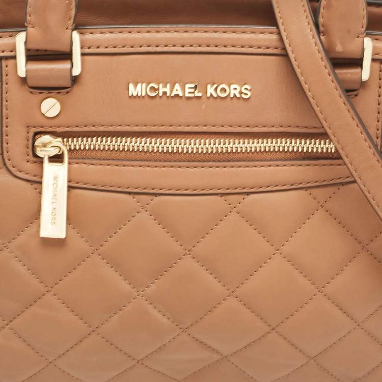 Pre Owned MICHAEL Michael Kors Brown Quilted Leather Selma Satchel