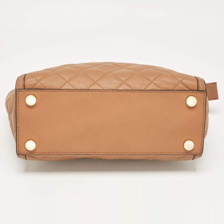 Pre Owned MICHAEL Michael Kors Brown Quilted Leather Selma Satchel