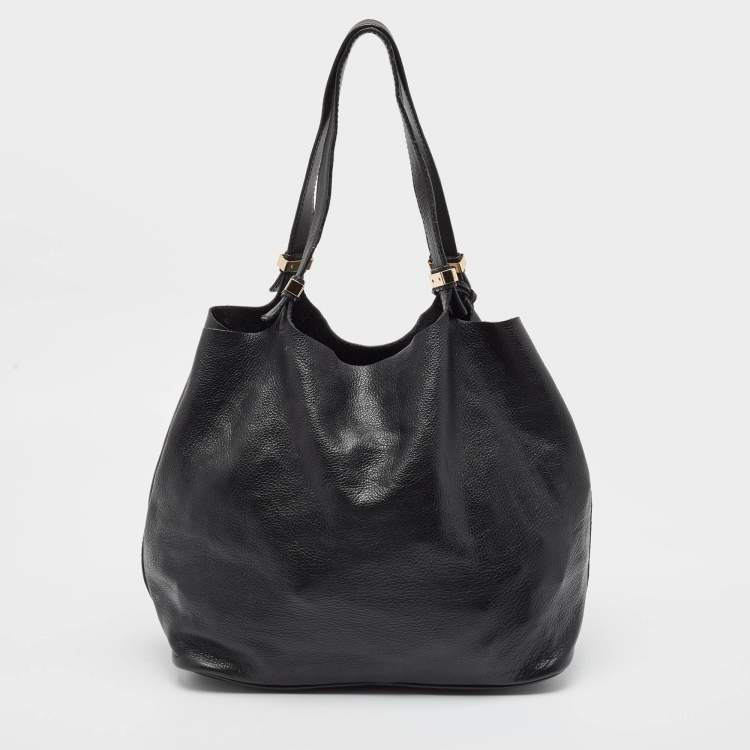 Pre Owned Michael Kors Black Soft Leather Colgate Tote