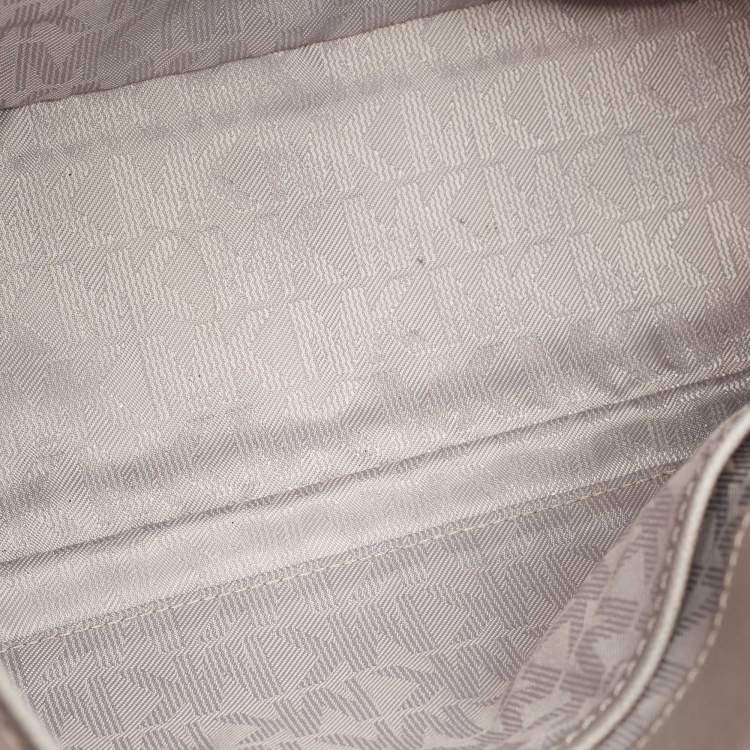 Pre Owned Michael Kors Grey Leather Medium Ava Top Handle Bag