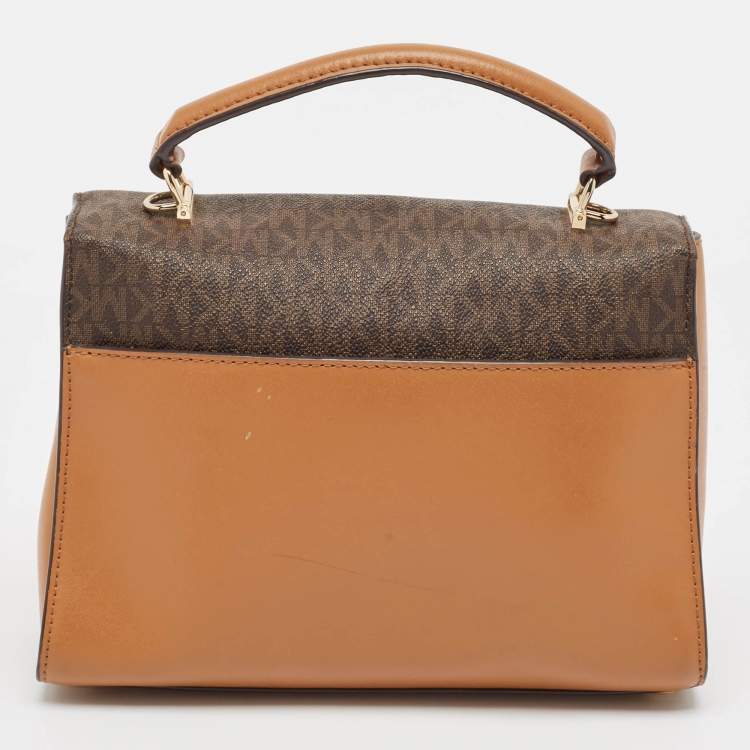 Pre Owned Michael Kors Tricolor Signature Coated Canvas Kinsley Top Handle Bag