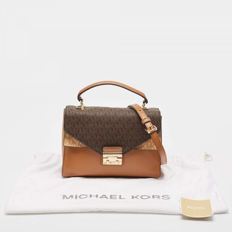 Pre Owned Michael Kors Tricolor Signature Coated Canvas Kinsley Top Handle Bag