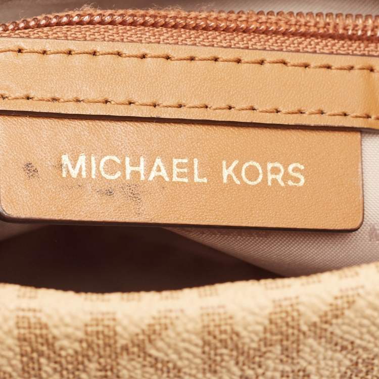 Pre Owned Michael Kors Tricolor Signature Coated Canvas Kinsley Top Handle Bag
