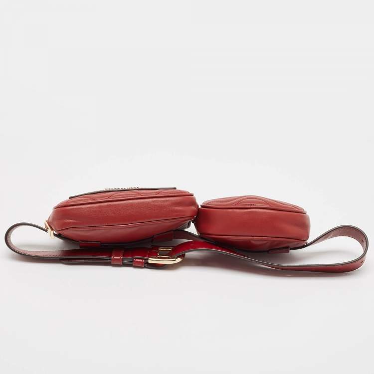 مملوكة مسبقًا Michael Kors Red Matelasse Leather Utility Belt Bag