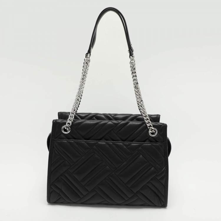 Pre Owned Michael Kors Black Quilted Leather Kathy Satchel