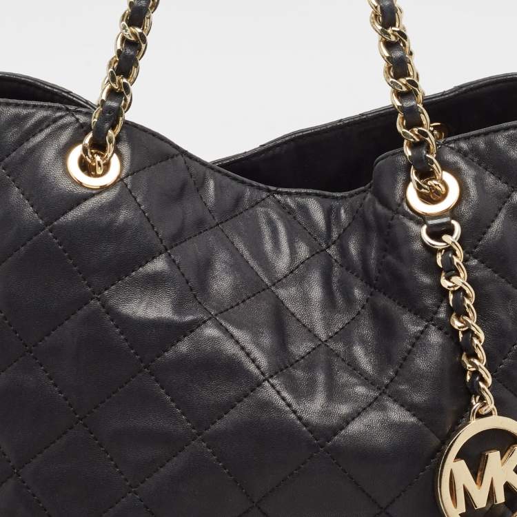 Pre Owned Michael Kors Black Quilted Leather Susannah Tote