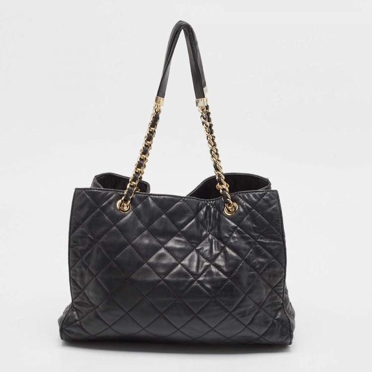 Pre Owned Michael Kors Black Quilted Leather Susannah Tote