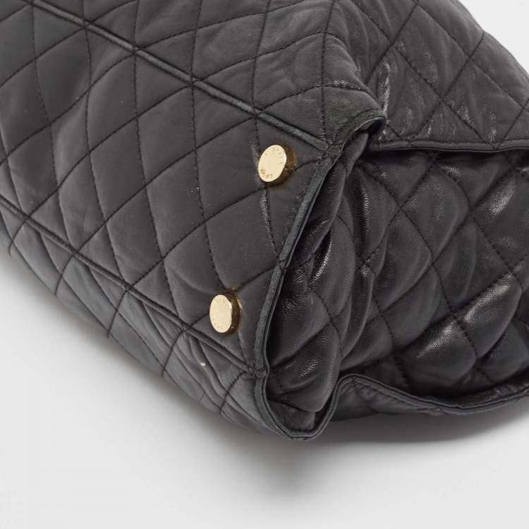 Pre Owned Michael Kors Black Quilted Leather Susannah Tote