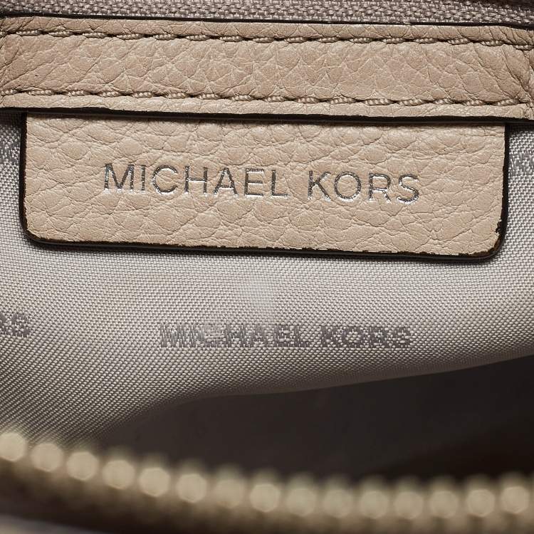 Pre Owned Michael Kors Beige Leather Rhea Studded Backpack