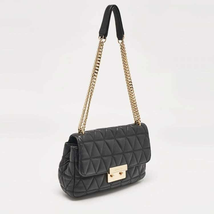 Pre Owned Micheal Kors Black Quilted Leather Large Sloan Shoulder Bag