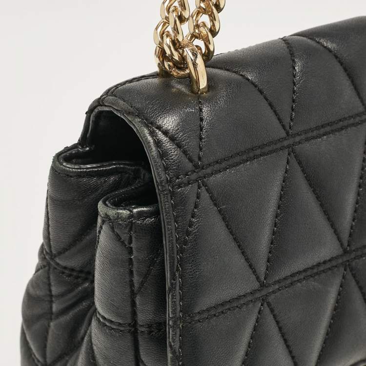 Pre Owned Micheal Kors Black Quilted Leather Large Sloan Shoulder Bag