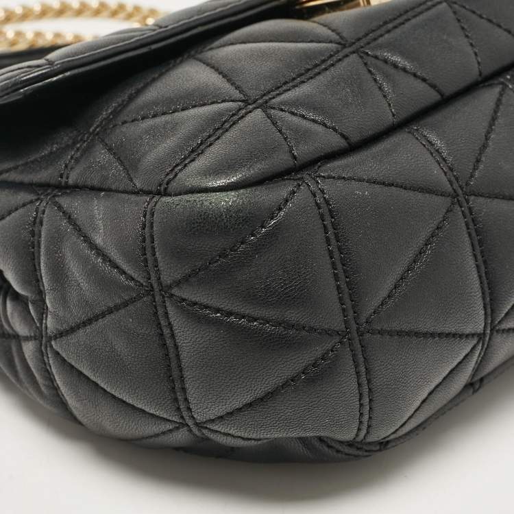 Pre Owned Micheal Kors Black Quilted Leather Large Sloan Shoulder Bag
