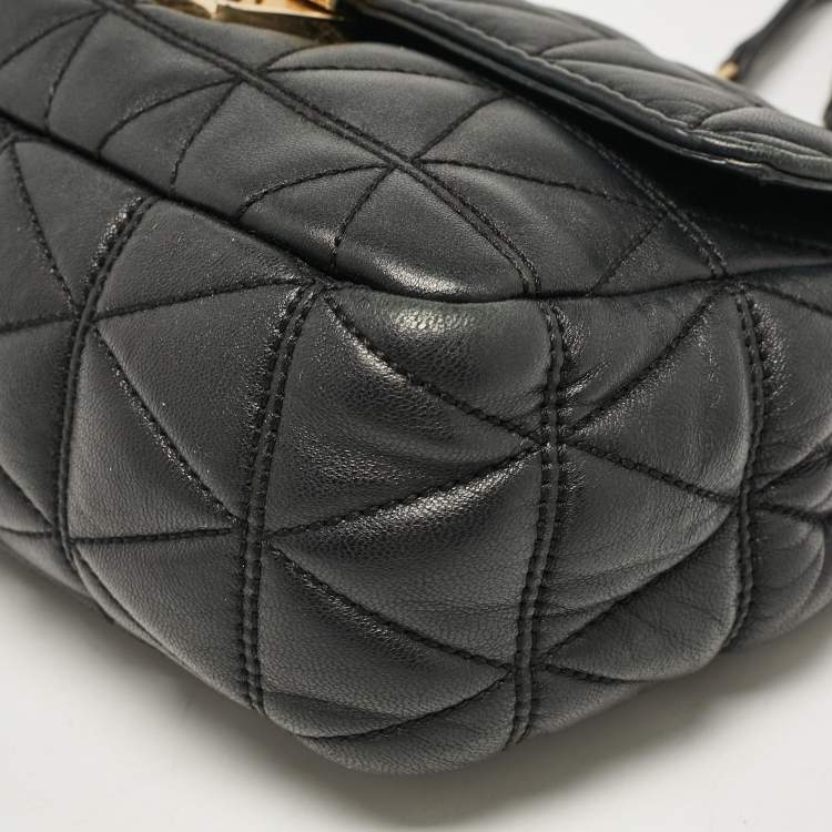 Pre Owned Micheal Kors Black Quilted Leather Large Sloan Shoulder Bag