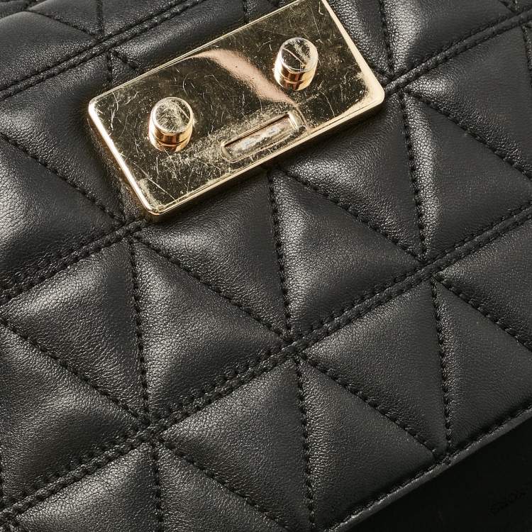 Pre Owned Micheal Kors Black Quilted Leather Large Sloan Shoulder Bag