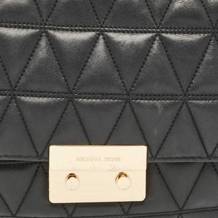 Pre Owned Micheal Kors Black Quilted Leather Large Sloan Shoulder Bag