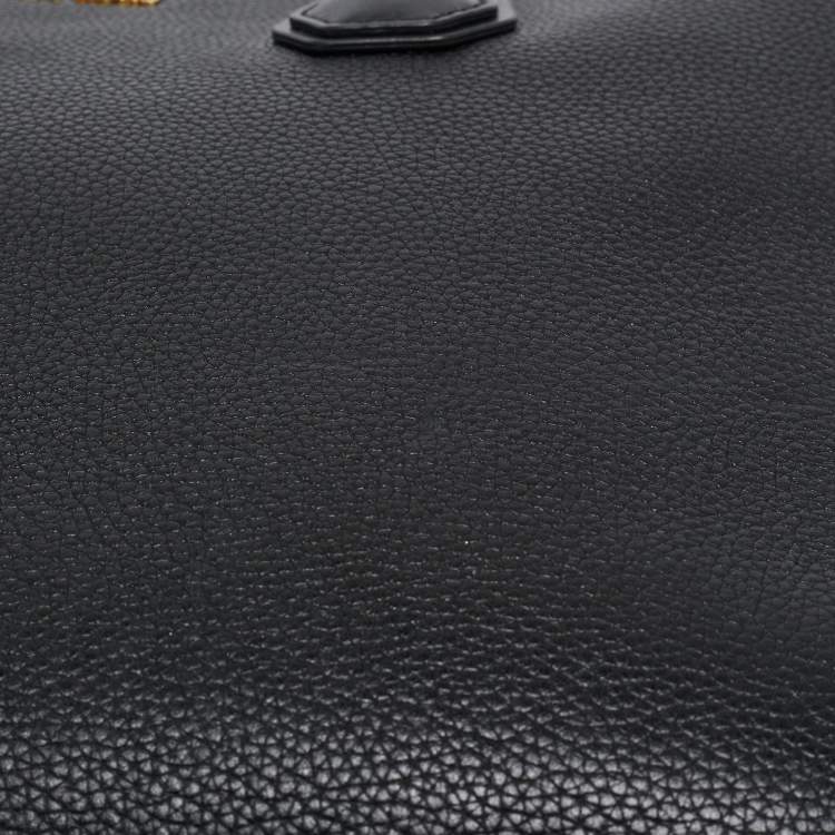 Pre Owned Michael Kors Black Leather Large Mercer Belted Satchel