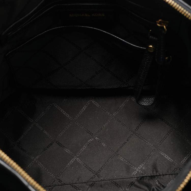 Pre Owned Michael Kors Black Leather Large Mercer Belted Satchel