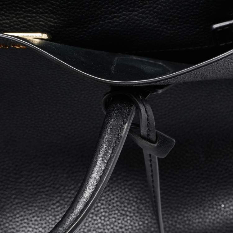 Pre Owned Michael Kors Black Leather Large Mercer Belted Satchel