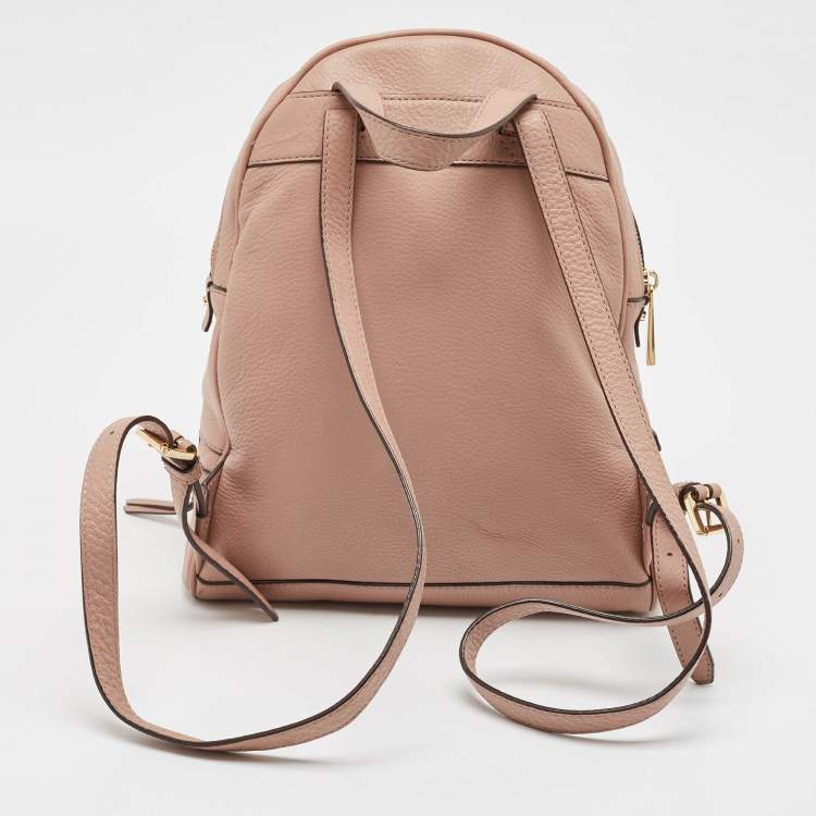 Pre Owned Michael Kors Beige Leather Rhea Backpack