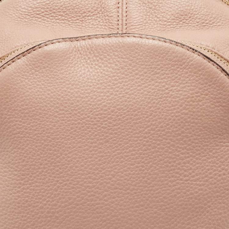 Pre Owned Michael Kors Beige Leather Rhea Backpack
