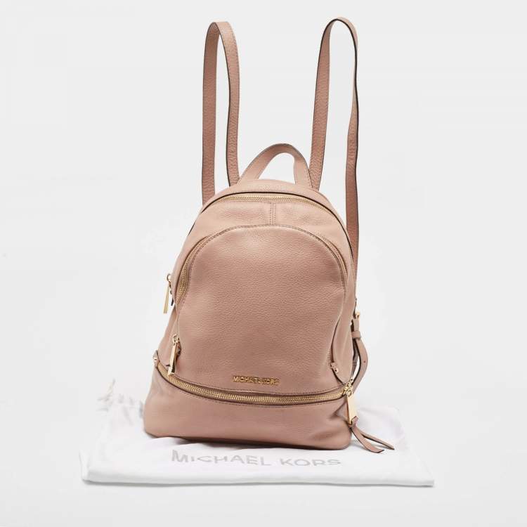 Pre Owned Michael Kors Beige Leather Rhea Backpack