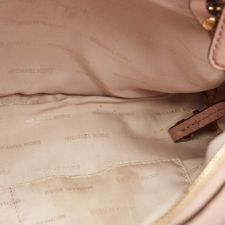 Pre Owned Michael Kors Beige Leather Rhea Backpack
