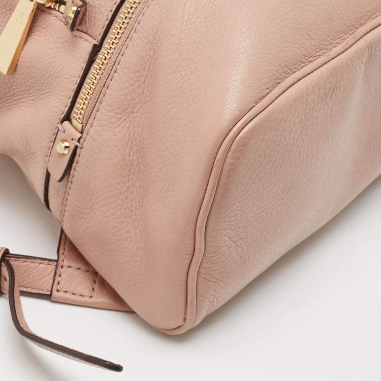 Pre Owned Michael Kors Beige Leather Rhea Backpack