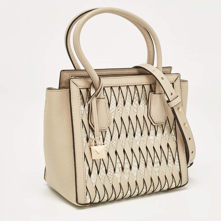 Pre Owned Michael Kors Beige Leather Mercer Studio Tote