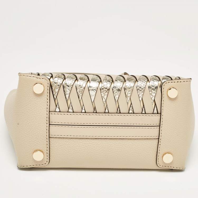 Pre Owned Michael Kors Beige Leather Mercer Studio Tote