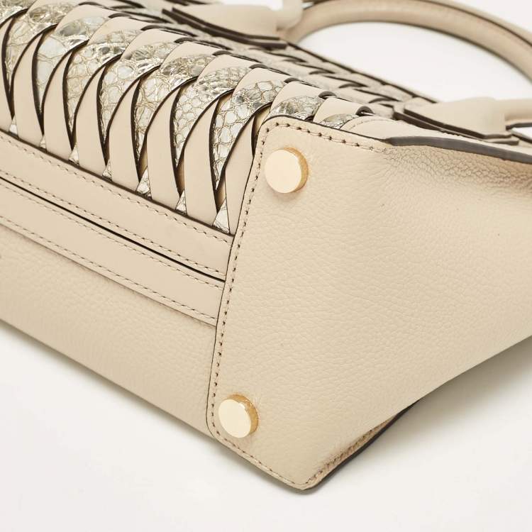 Pre Owned Michael Kors Beige Leather Mercer Studio Tote