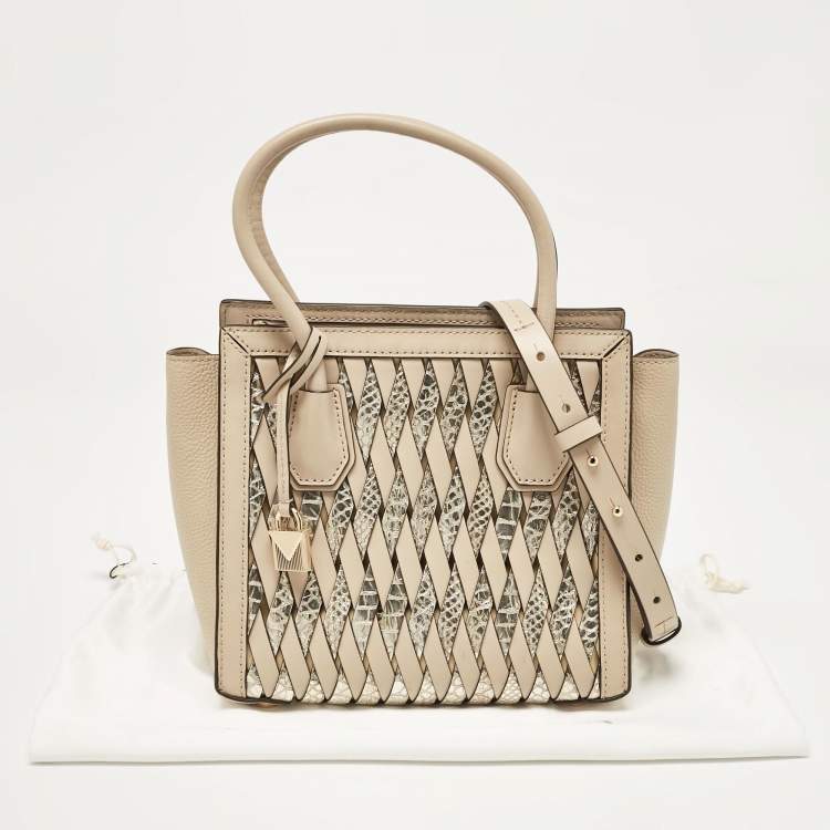 Pre Owned Michael Kors Beige Leather Mercer Studio Tote