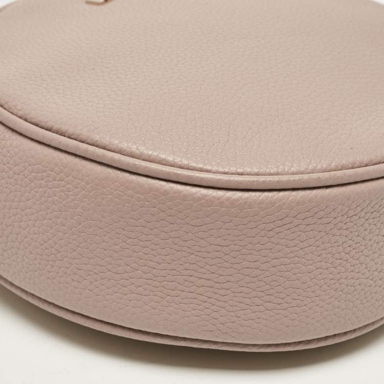 Pre Owned Michael Kors Beige Leather Round Crossbody Bag