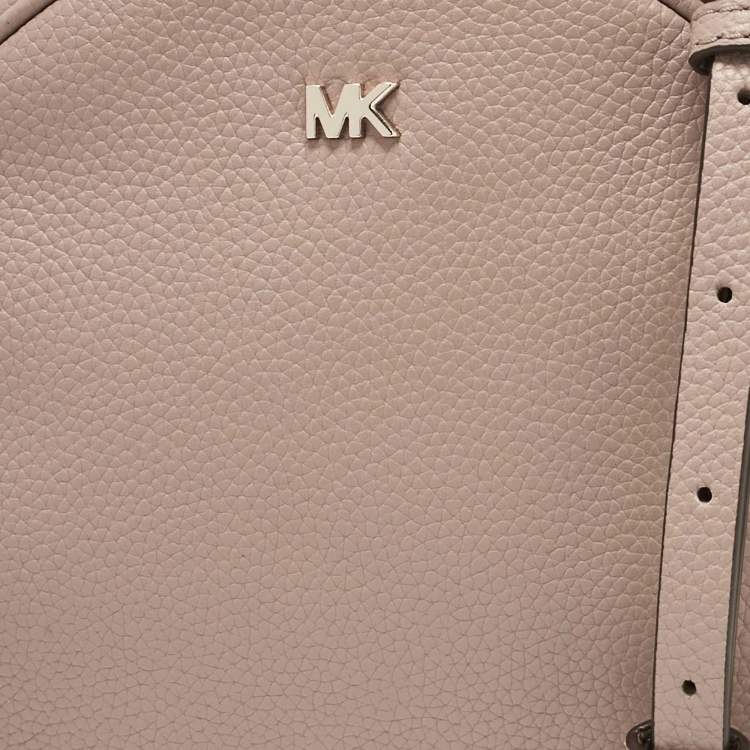 Pre Owned Michael Kors Beige Leather Round Crossbody Bag