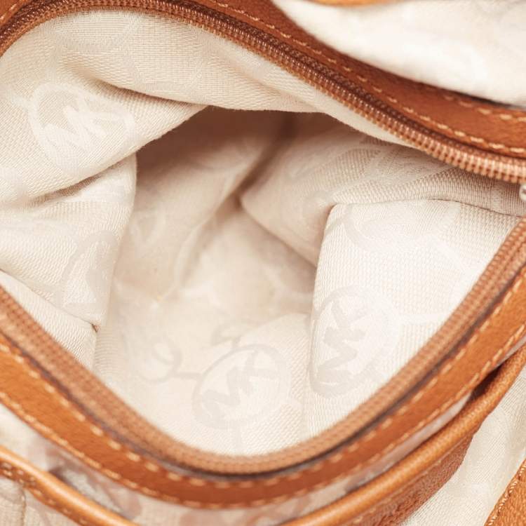 Pre Owned Michael Kors Brown Leather Large Hamilton North South Tote