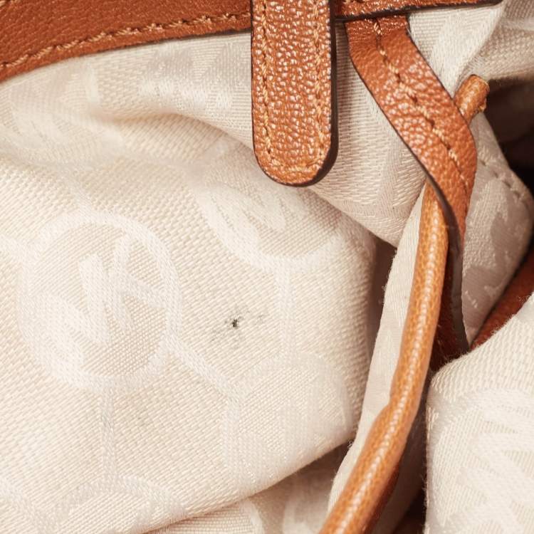 Pre Owned Michael Kors Brown Leather Large Hamilton North South Tote