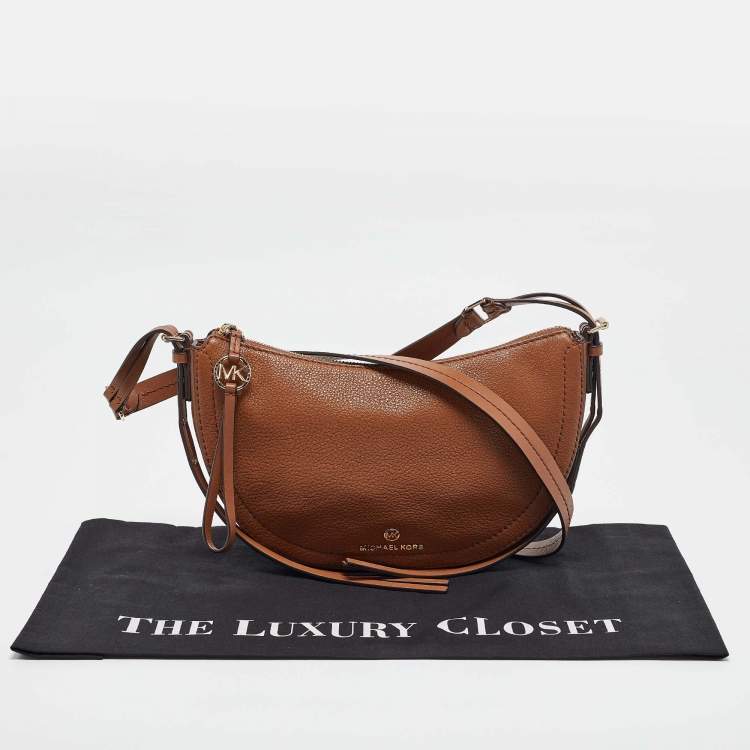 Pre Owned Michael Kors Brown Leather Camden Shoulder Bag