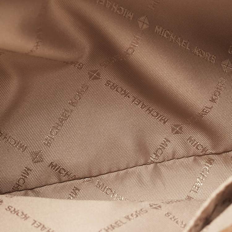 Pre Owned Michael Kors Grey Signature Coated Canvas Logo Chain Shoulder Bag