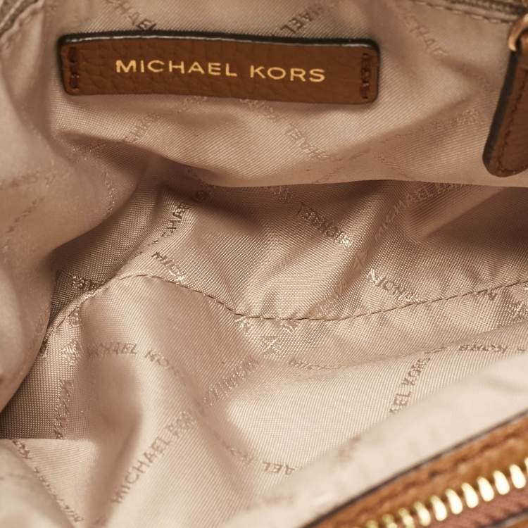 Pre Owned Michael Kors Grey Signature Coated Canvas Logo Chain Shoulder Bag