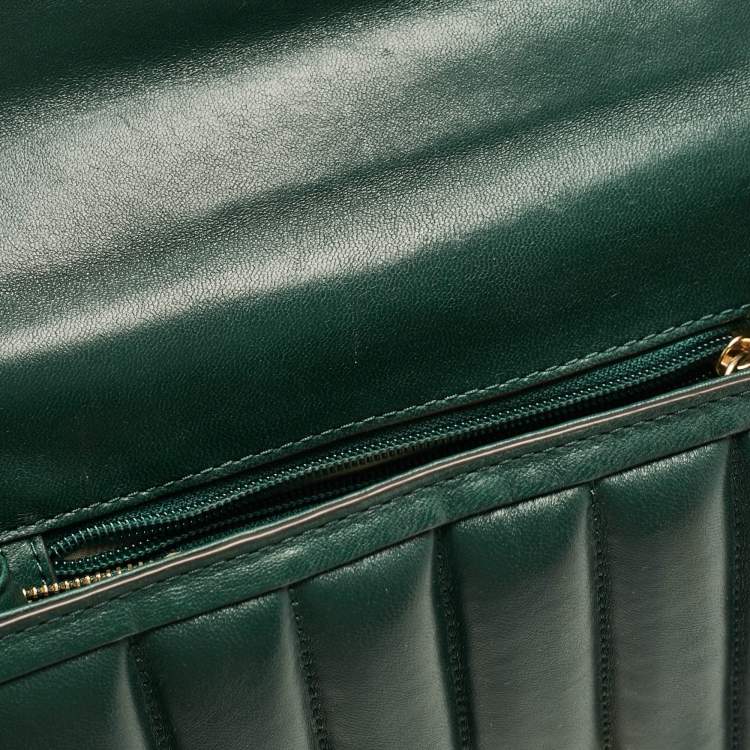 Pre Owned Michael Kors Green Quilted Leather Medium Whitney Shoulder Bag