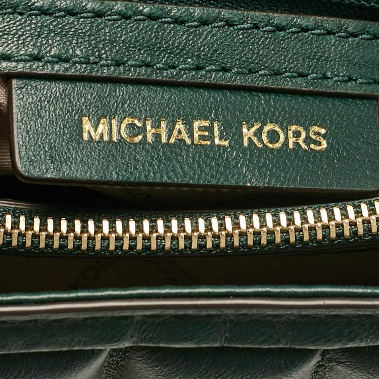 Pre Owned Michael Kors Green Quilted Leather Medium Whitney Shoulder Bag