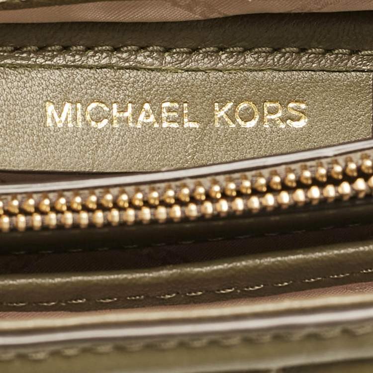 Pre Owned Michael Kors Olive Green Quilted Leather Small Whitney Shoulder Bag