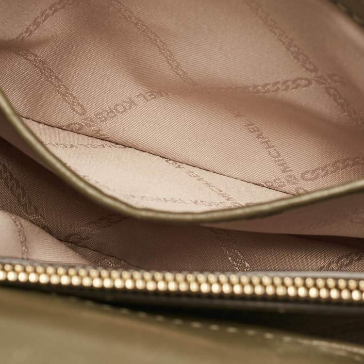 Pre Owned Michael Kors Olive Green Quilted Leather Small Whitney Shoulder Bag