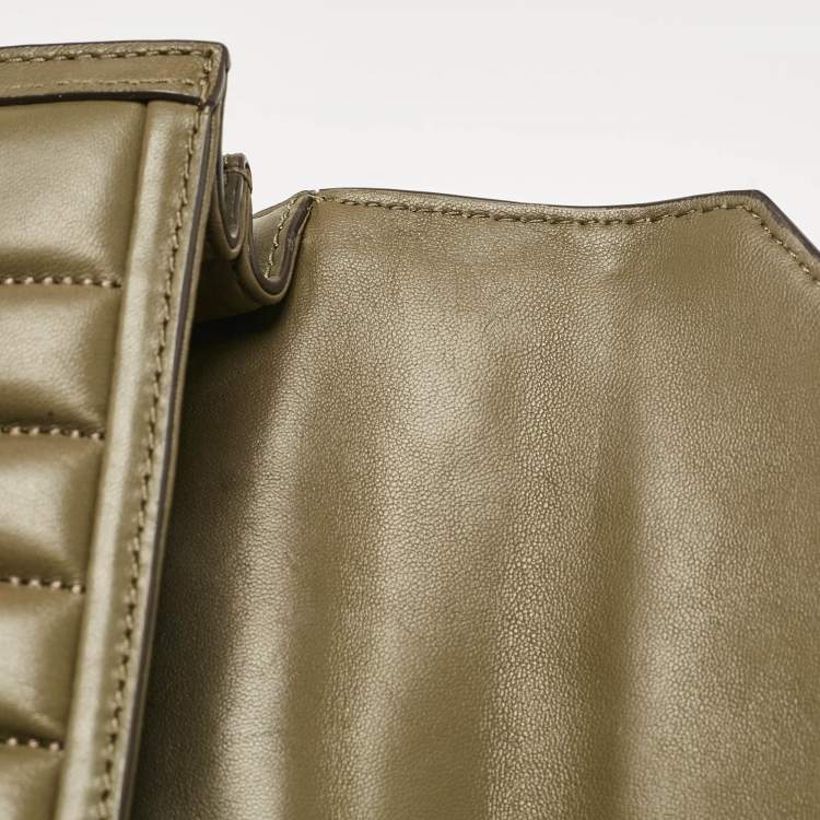 Pre Owned Michael Kors Olive Green Quilted Leather Small Whitney Shoulder Bag