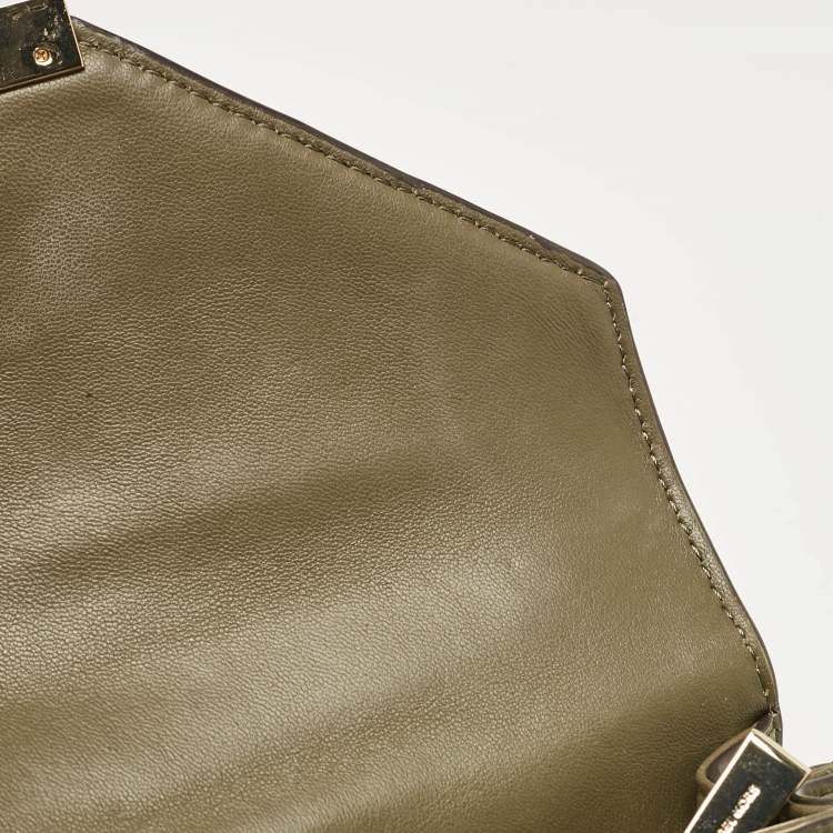 Pre Owned Michael Kors Olive Green Quilted Leather Small Whitney Shoulder Bag