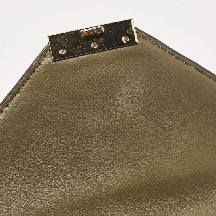 Pre Owned Michael Kors Olive Green Quilted Leather Small Whitney Shoulder Bag