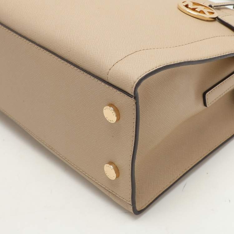 Pre Owned Michael Kors Beige Leather Rayne Tote