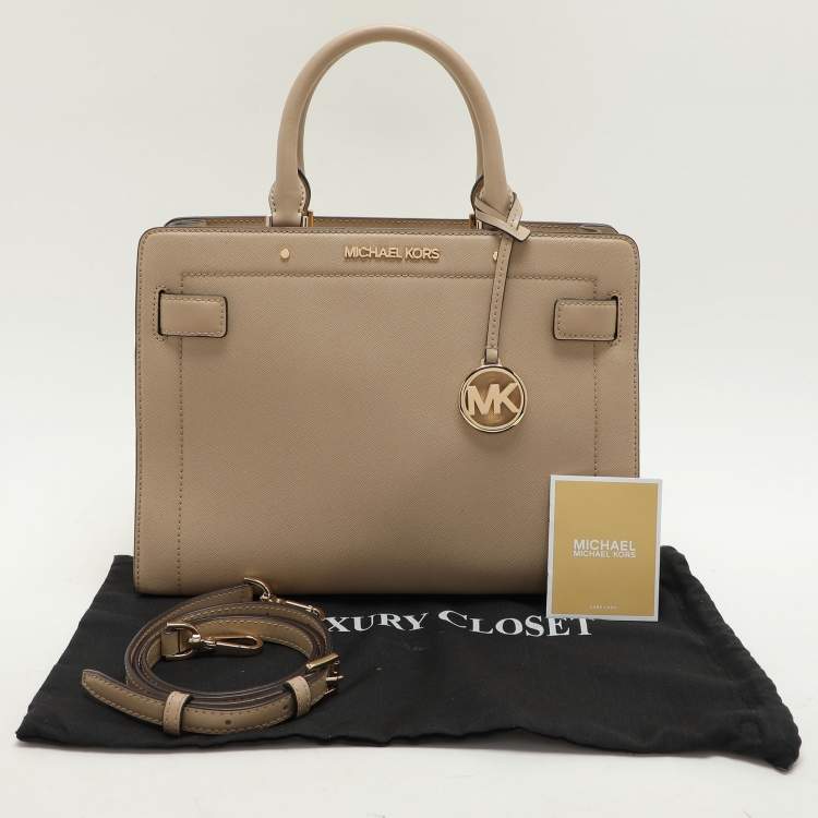 Pre Owned Michael Kors Beige Leather Rayne Tote
