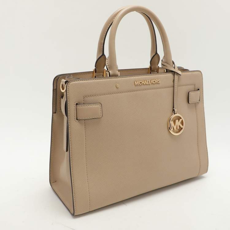 Pre Owned Michael Kors Beige Leather Rayne Tote