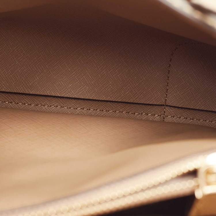 Pre Owned Michael Kors Gold Leather Patch Mercer Tote