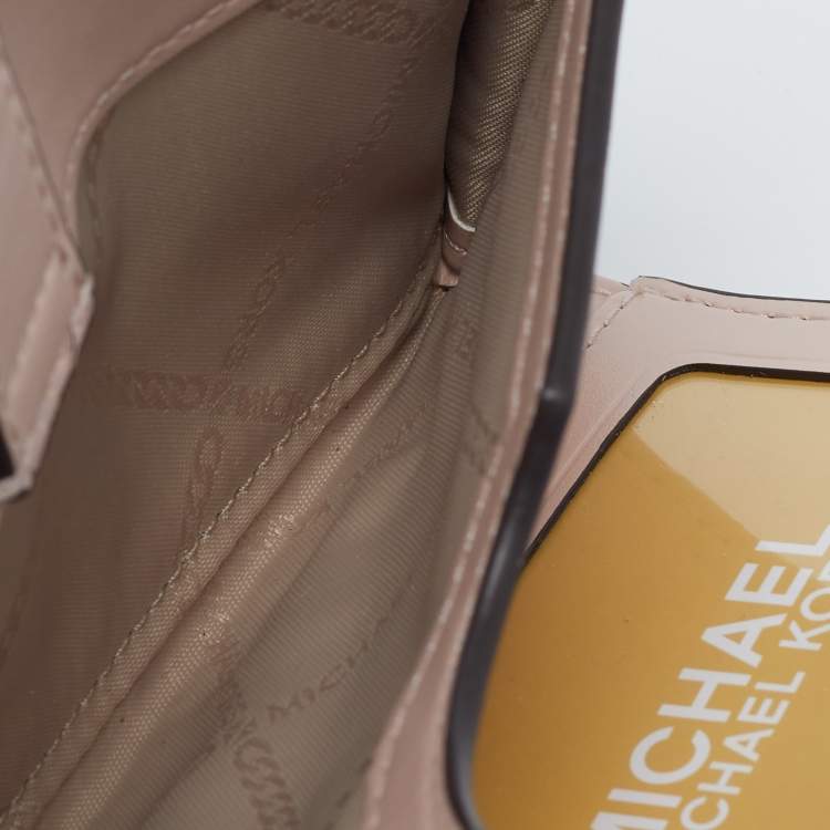 Pre Owned Michael Kors Pink Leather Adele Phone Wristlet Wallet